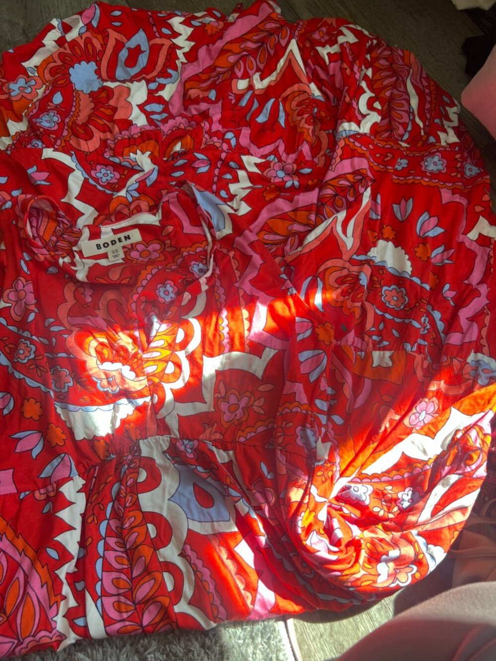 Boden Sylvia Jersey Maxi Tier Dress in Flame Scarlet size 4 - Picture 9 of 14
